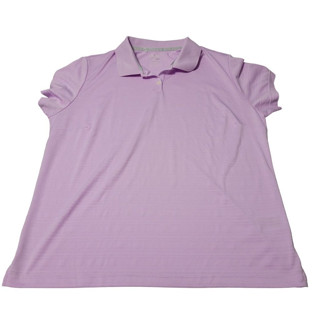 Adidas ClimaLite Women's 2XL Golf Polo Pink, Lilac SS, Comfort, Polyester